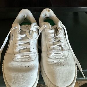 Puma Kids White Leather Sneakers